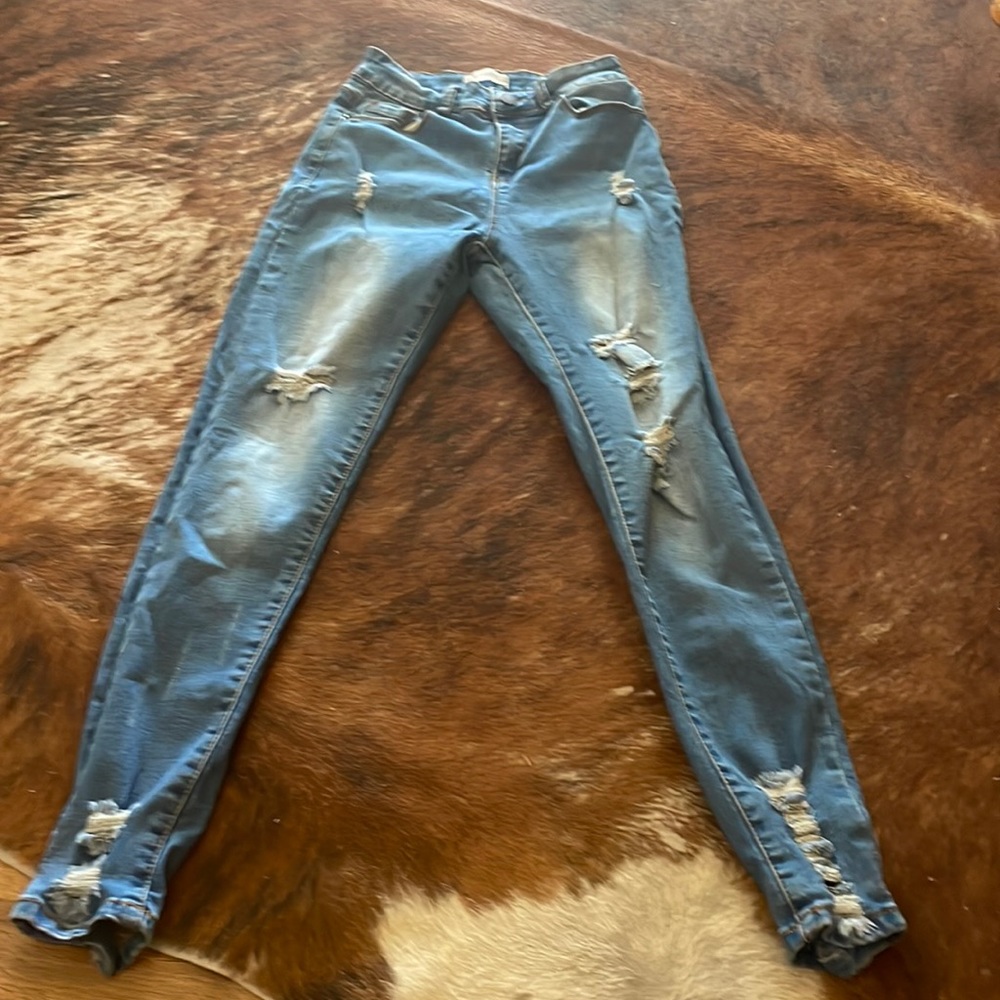 Bamboo frayed cropped jeans - 3/4